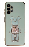 Eiroo Samsung Galaxy A13 Candy Bear Standl Yeil Silikon Klf