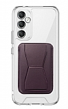 Eiroo Samsung Galaxy A14 4G Mor Kartlıklı Standlı Ultra Koruma Kılıf
