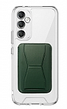 Eiroo Samsung Galaxy A14 4G Yeşil Kartlıklı Standlı Ultra Koruma Kılıf