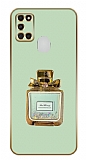 Eiroo Samsung Galaxy A21s Taşlı Parfüm Standl Yeşil Silikon Kılıf