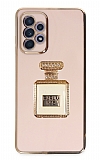 Eiroo Samsung Galaxy A32 4G Aynalı Parfüm Standlı Pembe Silikon Kılıf