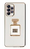 Eiroo Samsung Galaxy A32 4G Aynalı Parfüm Standlı Beyaz Silikon Kılıf