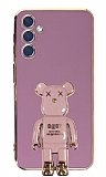 Eiroo Samsung Galaxy A24 4G Baby Bear Standl Mor Silikon Klf