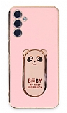 Eiroo Samsung Galaxy A24 4G Baby Panda Standl Pembe Silikon Klf