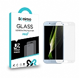 Eiroo Samsung Galaxy A3 2017 Tempered Glass Beyaz Full Cam Ekran Koruyucu