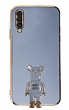 Eiroo Samsung Galaxy A30S Baby Bear Standl Mavi Silikon Klf
