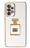Eiroo Samsung Galaxy A33 5G Aynal Parfm Standl Beyaz Silikon Klf