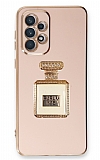 Eiroo Samsung Galaxy A53 5G Aynalı Parfüm Standlı Pembe Silikon Kılıf