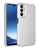 Eiroo Samsung Galaxy A34 Ultra Simli Silver Silikon Kılıf