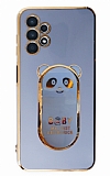 Eiroo Samsung Galaxy A52s 5G Baby Panda Standlı Mavi Silikon Kılıf
