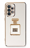 Eiroo Samsung Galaxy A73 Aynalı Parfüm Standlı Beyaz Silikon Kılıf