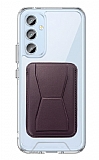 Eiroo Samsung Galaxy A54 Mor Kartlıklı Standlı Ultra Koruma Kılıf