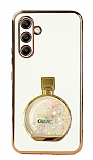 Eiroo Samsung Galaxy A54 Parfüm Şişesi Standlı Beyaz Silikon Kılıf