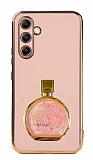 Eiroo Samsung Galaxy A54 Parfüm Şişesi Standlı Pembe Silikon Kılıf