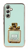 Eiroo Samsung Galaxy A54 Taşlı Parfüm Standlı Yeşil Silikon Kılıf