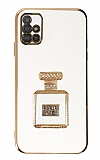 Eiroo Samsung Galaxy A51 Aynalı Parfüm Standlı Beyaz Silikon Kılıf