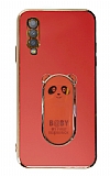 Eiroo Samsung Galaxy A70 Baby Panda Standl Krmz Silikon Klf