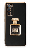 Eiroo Samsung Galaxy S20 FE Aynalı Parfüm Standlı Siyah Silikon Kılıf