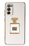 Eiroo Samsung Galaxy S20 FE Aynalı Parfüm Standlı Beyaz Silikon Kılıf
