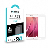 Eiroo Samsung Galaxy C5 Tempered Glass Beyaz Full Cam Ekran Koruyucu