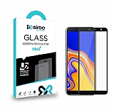 Eiroo Samsung Galaxy J4 Plus Tempered Glass Full Siyah Cam Ekran Koruyucu