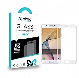 Eiroo Samsung Galaxy J5 Prime Tempered Glass Beyaz Full Cam Ekran Koruyucu