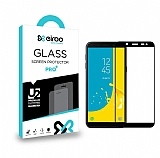 Eiroo Samsung Galaxy J6 Plus Tempered Glass Full Siyah Cam Ekran Koruyucu