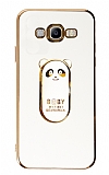 Eiroo Samsung Galaxy J7/ J7 Core Baby Panda Standl Beyaz Silikon Klf