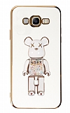 Eiroo Samsung Galaxy J7 / J7 Core Candy Bear Standlı Beyaz Silikon Kılıf