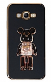 Eiroo Samsung Galaxy J7 / J7 Core Candy Bear Standlı Siyah Silikon Kılıf