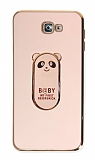 Eiroo Samsung Galaxy J7 Prime Baby Panda Standl Pembe Silikon Klf