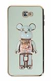 Eiroo Samsung Galaxy J7 Prime Candy Bear Standlı Yeşil Silikon Kılıf