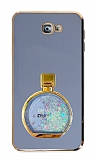 Eiroo Samsung Galaxy J7 Prime / J7 Prime 2 Parfüm Şişesi Standlı Mavi Silikon Kılıf