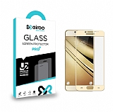Eiroo Samsung Galaxy J7 Pro 2017 Tempered Glass Full Gold Cam Ekran Koruyucu