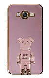 Eiroo Samsung Galaxy J7/J7 Core Baby Bear Standlı Mor Silikon Kılıf
