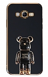 Eiroo Samsung Galaxy J7/J7 Core Baby Bear Standlı Siyah Silikon Kılıf