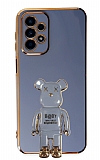 Eiroo Samsung Galaxy A23 Baby Bear Standlı Mavi Silikon Kılıf