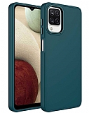 Eiroo Samsung Galaxy M22 Metal Çerçeveli Yeşil Rubber Kılıf