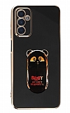 Eiroo Samsung Galaxy M23 Baby Panda Standl Siyah Silikon Klf