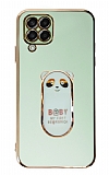 Eiroo Samsung Galaxy M32 Baby Panda Standl Yeil Silikon Klf