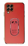 Eiroo Samsung Galaxy M32 Baby Panda Standl Krmz Silikon Klf