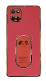 Eiroo Samsung Galaxy Note 10 Lite Baby Panda Standlı Kırmızı Silikon Kılıf