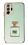 Eiroo Samsung Galaxy Note 20 Ultra Aynalı Parfüm Standlı Yeşil Silikon Kılıf