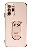 Eiroo Samsung Galaxy Note 20 Ultra Baby Panda Standl Pembe Silikon Klf