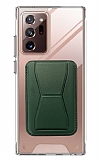 Eiroo Samsung Galaxy Note 20 Ultra Yeşil Kartlıklı Standlı Ultra Koruma Kılıf
