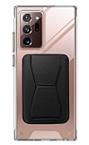 Eiroo Samsung Galaxy Note 20 Ultra Siyah Kartlıklı Standlı Ultra Koruma Kılıf