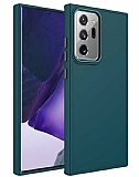 Eiroo Samsung Galaxy Note 20 Ultra Metal Çerçeveli Yeşil Rubber Kılıf