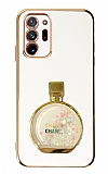 Eiroo Samsung Galaxy Note 20 Ultra Parfüm Şişesi Standlı Beyaz Silikon Kılıf