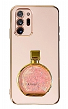 Eiroo Samsung Galaxy Note 20 Ultra Parfüm Şişesi Standlı Pembe Silikon Kılıf