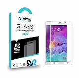Eiroo Samsung Galaxy Note 4 Tempered Glass Beyaz Full Cam Ekran Koruyucu